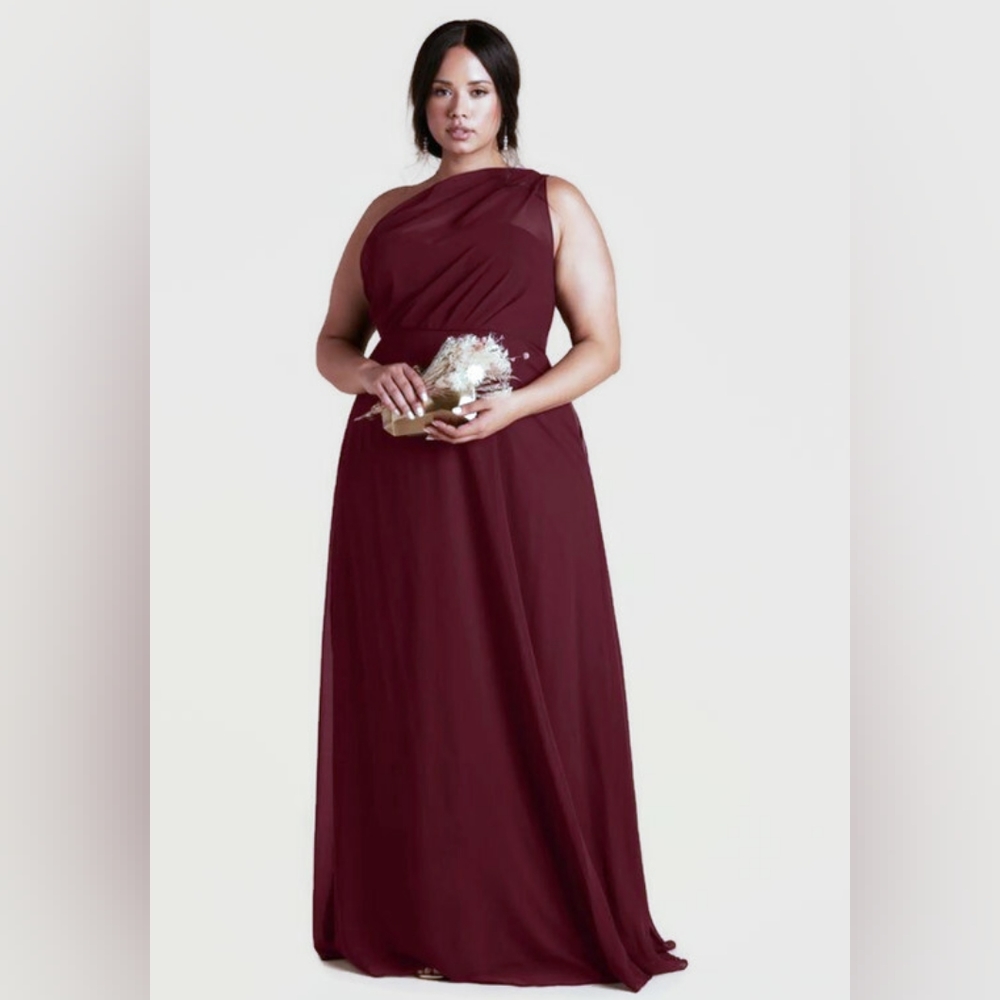 Birdy Grey Burgundy Kira Chiffon Formal Dress - Picture 2 of 8